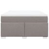 vidaXL atsperu gulta ar matraci, pelēkbrūns, 160x200 cm, audums