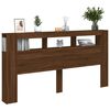 vidaXL gultas galvgalis ar LED, ozola krāsa, 200x18,5x103,5 cm, koks
