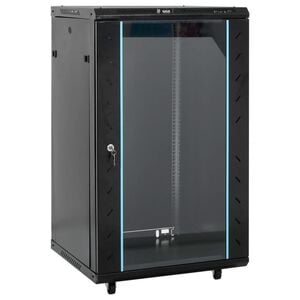 vidaXL 18U servera skapis ar ritenī&scaron;iem, 19", IP20, 60x60x100 cm