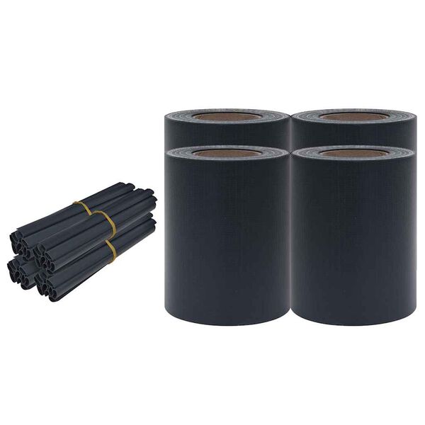 vidaXL dārza aizslietņi, 4 gab., PVC, 35x0,19 m, matēti, tum&scaron;i pelēki