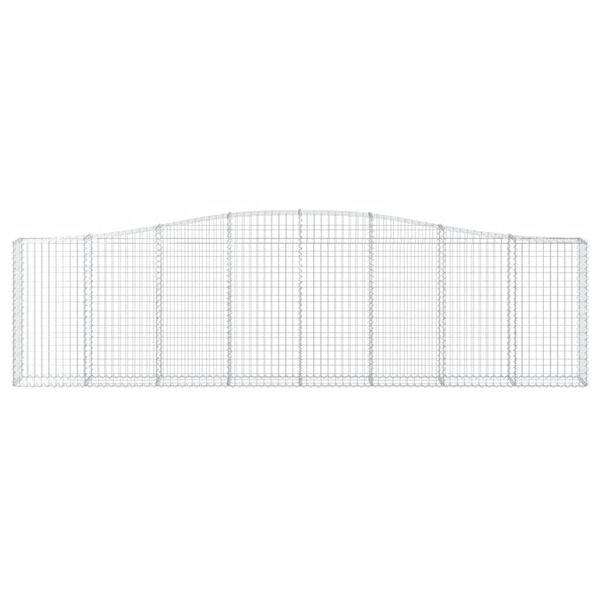 vidaXL arkveida gabiona grozi, 20gb., 400x30x100/120cm, cinkota dzelzs