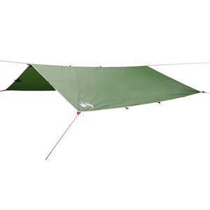 vidaXL kempinga tents, zaļa, 500x294 cm, ūdensizturīga