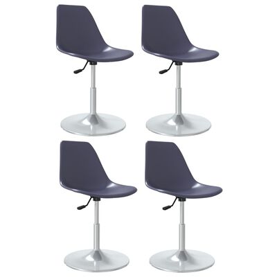 vidaXL grozāmi virtuves krēsli, 4 gab., violeta plastmasa