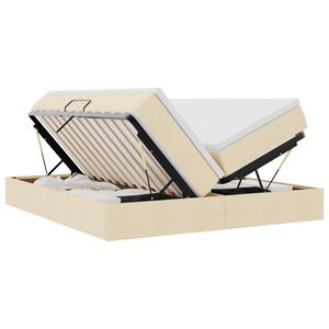 vidaXL Gulta ar uzglabā&scaron;anas vietu un matraci Krēmkrāsa 180 x 200 cm