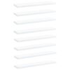 vidaXL plauktu dēļi, 8 gab., balti, 40x10x1,5 cm, inženierijas koks