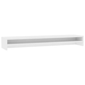 vidaXL monitora paliktnis, 100x24x13 cm, inženierijas koks, balts