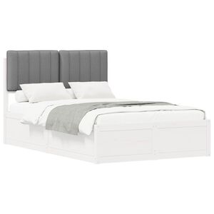 vidaXL Gultas rāmis ar polsterētu galvas balstu Gai&scaron;i pelēks