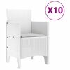 vidaXL Dārza ēdamgalds 11 pcs Balts Polt rattan