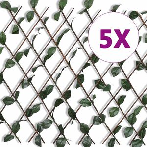 vidaXL &scaron;paleru žogs, 5 gb., ar mākslīgām lapām,180x90cm, vītola klūgas