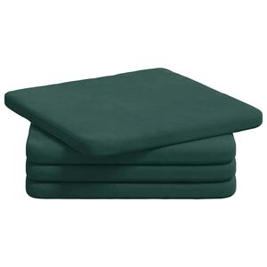vidaXL Sēdvietas spilventiņi 4 gab. Samts Tum&scaron;i zaļ&scaron; 40 x 40 x 3 cm