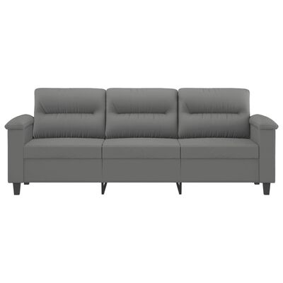 vidaXL trīsvietīgs dīvāns, 180 cm, tumši pelēks mikrošķiedras audums