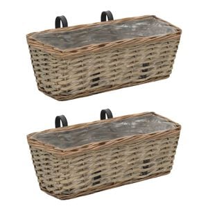 vidaXL balkona puķu kastes, 2 gab., pinums ar PE oderi, 40 cm