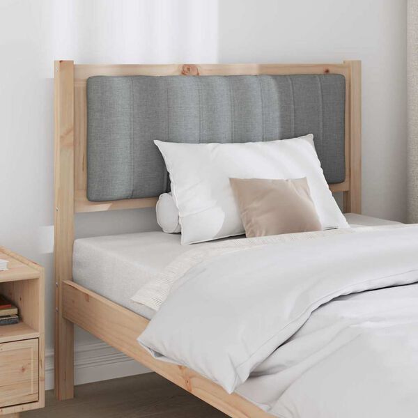 vidaXL Mīkstināts gultas galvgalis Brūna 90 cm Ciets priedes koks