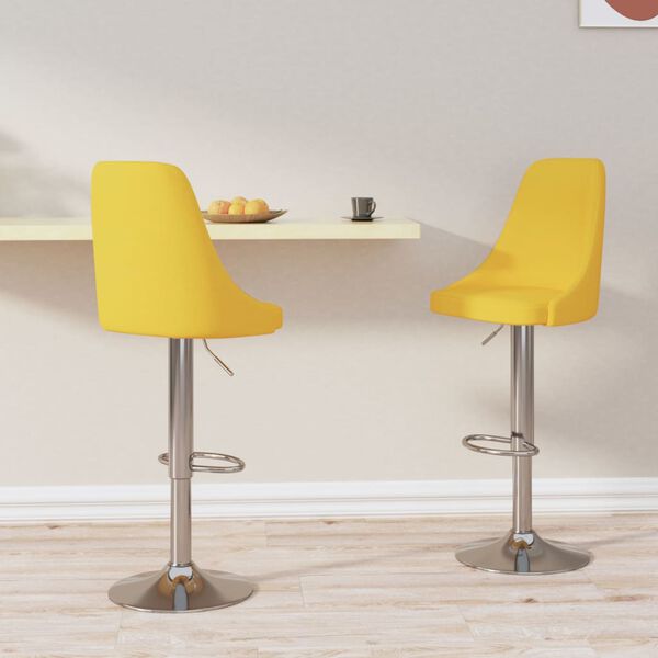 vidaXL bāra krēsli, 2 gab., sinepju dzeltens audums