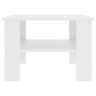 vidaXL kafijas galdiņš, 60x60x42 cm, balts, skaidu plāksne