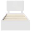 vidaXL Gultas rāmis ar atvilktni Balts 90 x 190 cm Inženierijas koks