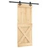 vidaXL Slīdo&scaron;ās durvis 80 x 210 cm Cieta priedes koks (neapstrādāts)