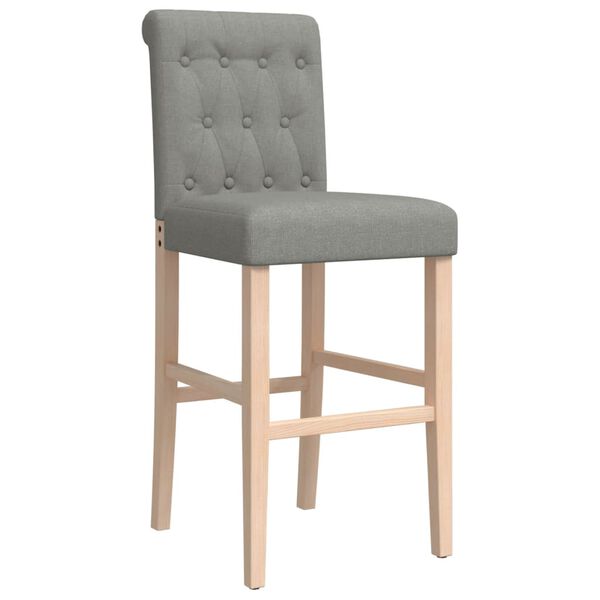 vidaXL bāra krēsli, 2 gab., masīvs gumijkoks un audums