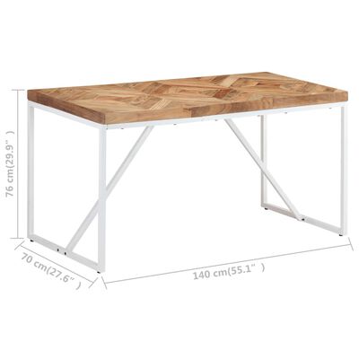 vidaXL virtuves galds, 140x70x76 cm, akācijas un mango masīvkoks