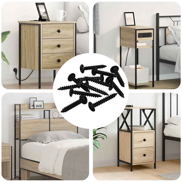 vidaXL Pa&scaron;vītņojamais Nags 9000 pcs Melna Tērauds