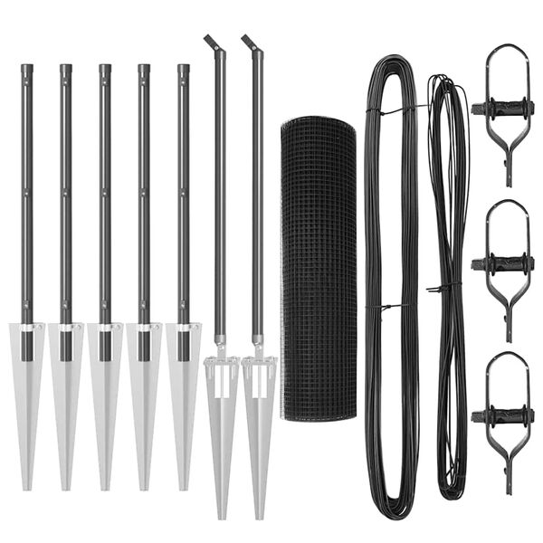 vidaXL Žoga āķis Pelēka 10 x 0,8 m (12 x 12 mm acu ruļļa)