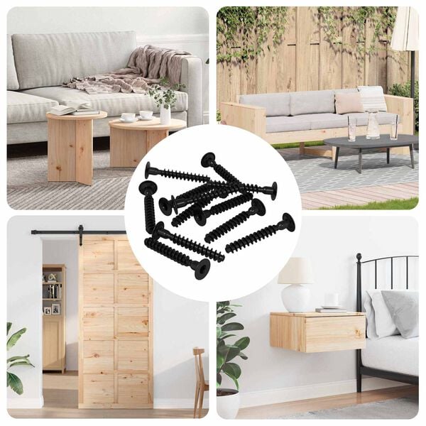 vidaXL Kontaktligzdas skrūve 5143 pcs Melna Dzelzs