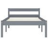 vidaXL gultas rāmis, pelēks, priedes masīvkoks, 100x200 cm