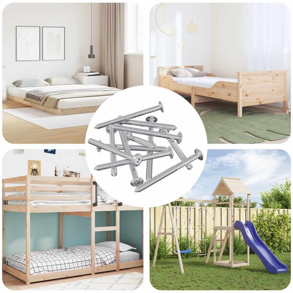 vidaXL Mēbeļu skrūves 1400 pcs Sudraba Tērauds