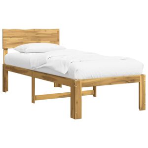 vidaXL Vienvietīga gultas rāmis ar galvgali ROSTOCK Balts 75 x 190 cm