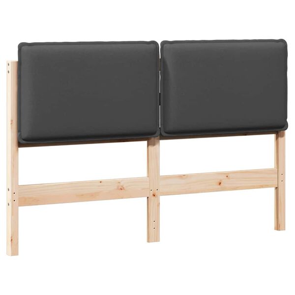 vidaXL Mīkstināts gultas galvgalis Dabiska un tum&scaron;i pelēka 140 cm