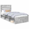 vidaXL Gultas rāmis Betons 90 x 200 cm Ciets priedes koks