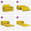 vidaXL grīdas dīvāngulta, tum&scaron;i dzeltena, 122x204x55 cm, samts
