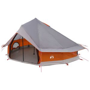vidaXL Tipi telts ar jumtu Pelēka un oranža 700 x 700 x 395 cm