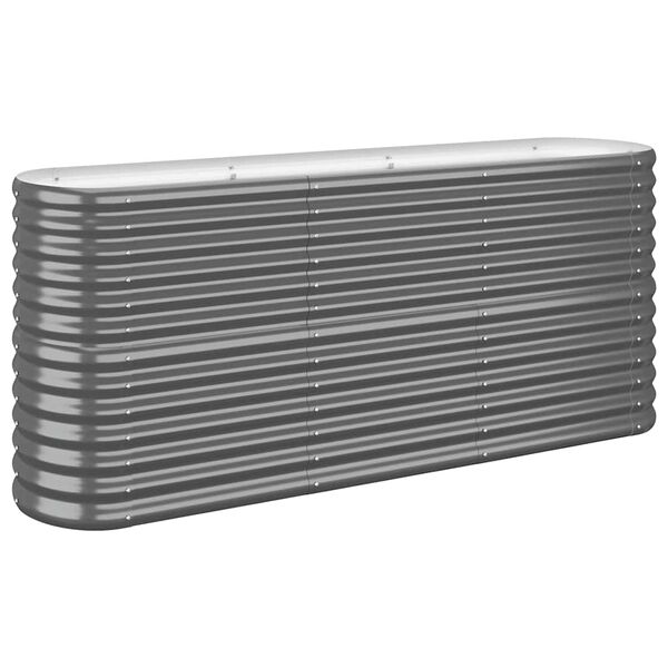 vidaXL augstā puķu kaste, 152x40x68 cm, cinkots tērauds, antracītpelēka