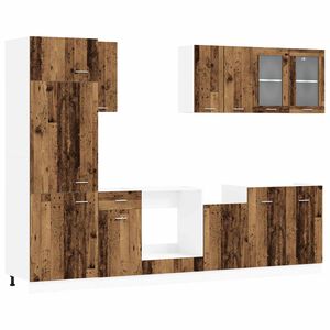 vidaXL Virtuves vienība Lyon 8 pcs Vecs koks Inženierijas koks