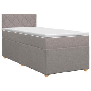 vidaXL Kontinentālā gulta ar matraci Pelēkbrūna 80 x 200 cm Audums