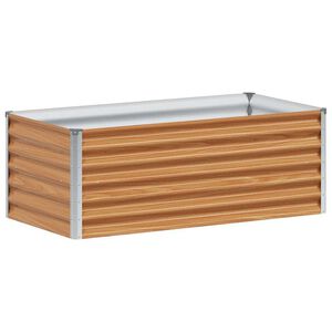 vidaXL Augstā puķu kaste Gai&scaron;i brūns 98 x 50 x 36 cm Cinkots tērauds