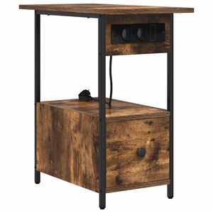 vidaXL Nakts skapītis Dūmaka ozols 60 x 30 x 61 cm Inženierijas koks