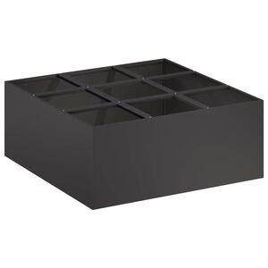 vidaXL Dārza stādītājs Melns 100 x 100 x 20 cm Auksti velmēta tērauds