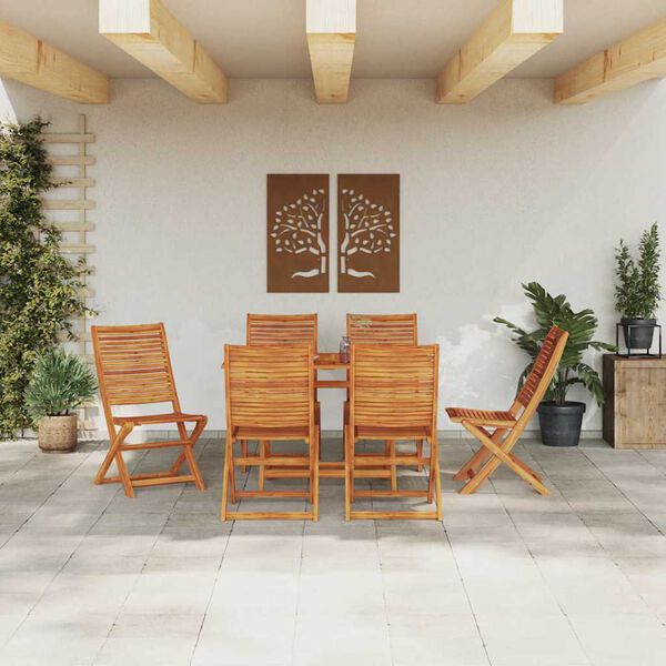 vidaXL Dārza ēdamgalds 7 pcs Brūna akācijas masīvkoks