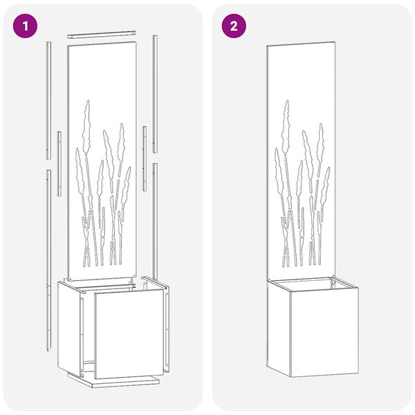 vidaXL Dārza privātuma ekrāns Rūsa 32 x 140 cm Novecināts tērauds