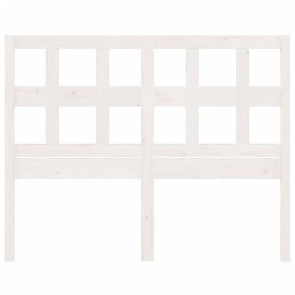 vidaXL gultas galvgalis, balts, 205,5x4x100 cm, priedes masīvkoks