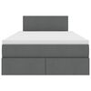 vidaXL Gulta ar uzglabā&scaron;anas vietu un LED Tum&scaron;i pelēks 120 x 190 cm