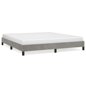 vidaXL gulta bez matrača, gai&scaron;i pelēks, 160x200 cm, samts