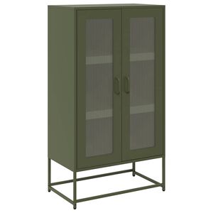 vidaXL Highboard Olive Green 68x39x123 cm Tērauds