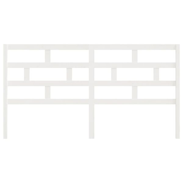 vidaXL gultas galvgalis, balts, 206x4x100 cm, priedes masīvkoks