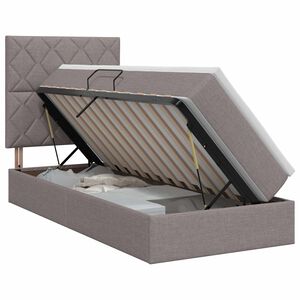 vidaXL Gulta ar uzglabā&scaron;anas vietu un matraci Pelēkbrūna 100 x 200 cm