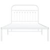 vidaXL gultas rāmis ar galvgali, balts metāls, 100x200 cm