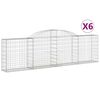 vidaXL arkveida gabiona grozi, 6 gb., 300x30x80/100cm, cinkota dzelzs