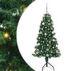 vidaXL Stūra mākslīgais Ziemassvētku koks Zaļa 150 cm PVC un metāls